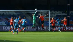 James Shea fists the ball away to safety