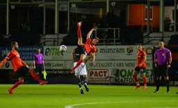 Jordan Clark goes in with an acrobatic challenge