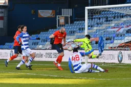 Danny Hylton is denied by Luke Southwood