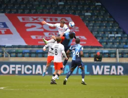 A towering header by Sonny Bradley