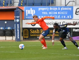 Kiernan Dewsbury-Hall and Neeskens Kabano in a synchronized move towards the ball