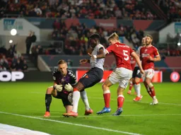 Elijah Adebayo slides it past the keeper to set up Danny Hylton on the line