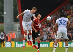 Tom Lockyer gets the better of Dominic Solanke in this aerial battle