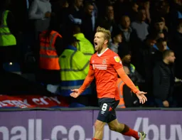 Luke Berry celebrates his goal