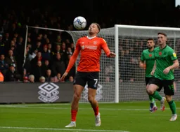 Harry Cornick with close control on the edge of the Stoke box