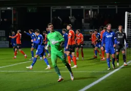 Simon Sluga upfield for a corner looking a late winner