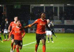 Elijah Adebayo scoring a goal against Fulham at home