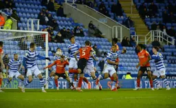 Sonny Bradley nodding the ball towards goal