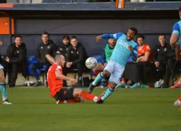 Danny Hylton getting the ball