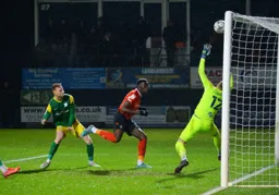 Elijah Adebayo goes close