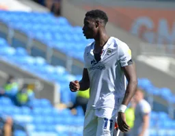 Cardiff City players were eager to swap shirts with Elijah Adebayo during the match