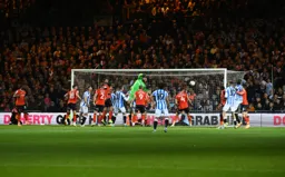 Matt Ingram can't do anything to stop the equaliser