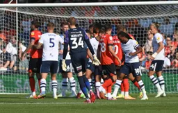 In search of a late equaliser Ethan Horvath joins the attack as the Town have a corner kick