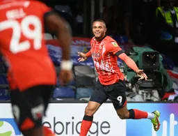 A happy Carlton Morris after scoring his goal