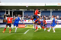 Carlton Morris heads in the Towns only goal of the game