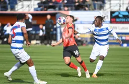 Jordan Clark chest controls the ball