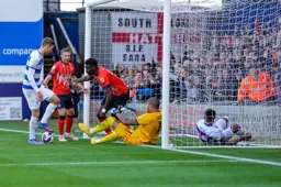 Elijah Adebayo turns away after scoring the first goal