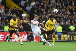 Alfie Doughty lifts the ball down the field