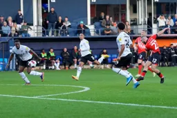 Allan Campbell fires in a shot from twenty five yards out