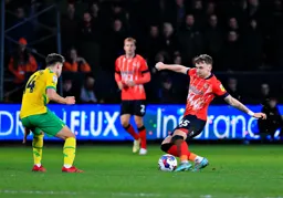 Alfie Doughty finds Jayson Molumby standing in his way