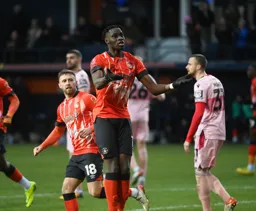 Elijah Adebayo has just scored the Town`s first goal