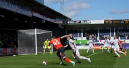 Alfie Doughty makes a rush towards the byeline