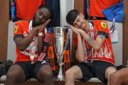 The excitment must have been too much for Fred Onyedinma and Elliot Thorpe