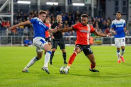 Jacob Brown gets to the ball first