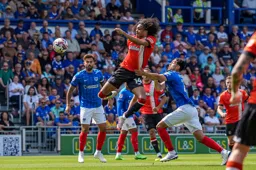 Tahith Chong sends a header towards goal