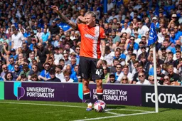 Alfie Doughty about to take a corner kick