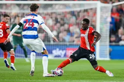Shandon Baptiste takes the ball away from Nicolas Madsen