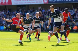 Jordan Clark takes a shot at goal