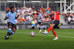 Jordan Clark takes a shot at goal but no luck this time