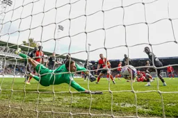 Jordan Clark scores the Town`s first goal