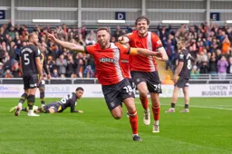 Jordan Clark has just scored the Town`s first goal