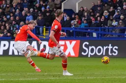 Alfie Doughty smacks in the Town's goal