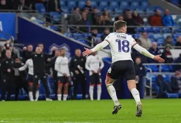 Jordan Clark has scored the Town's first goal with a rocket shot