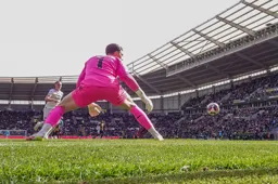 The ball flies past the Hull goalkeeper