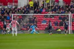 A deflected free-kick gives Stoke the lead