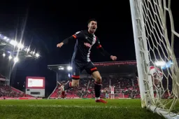 Lasse Nordas celebrates the Luton goal
