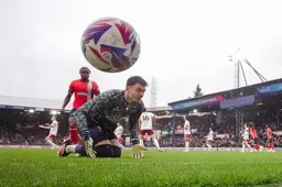 The ball is in the net for the third goal