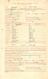 Millwall A 17.12.1938 Match Paperwork