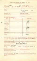 Bury FC A 2.4.1949 Match Paperwork