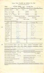 Coventry City H 24.8.1949 Match Paperwork