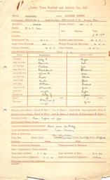 Barnsley A 9.9.1950 Match Paperwork