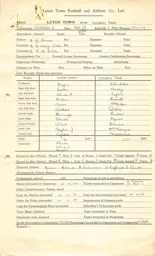 Grimsby Town H 18.11.1950 Match Paperwork