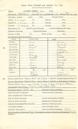 Bury FC H 17.3.1951 Match Paperwork