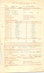Grimsby Town A 7.4.1951 Match Paperwork