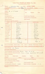 Leicester City A 1.9.1951 Match Paperwork