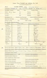 Rotherham United H 24.11.1951 Match Paperwork